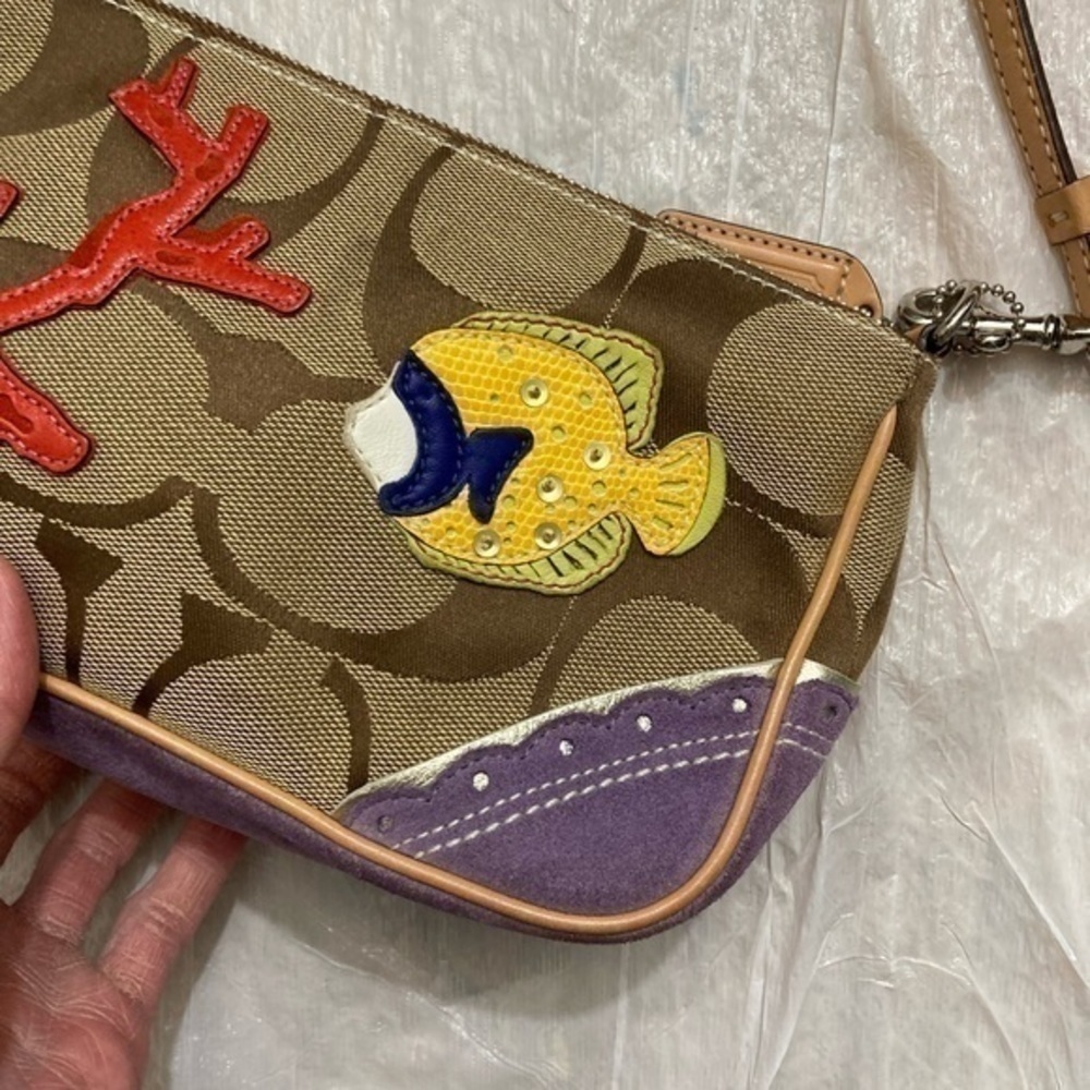 Coach Hobo 1491 Limited Edition Applique Fish Brown Purple Leather Suede bag - Picture 6 of 13